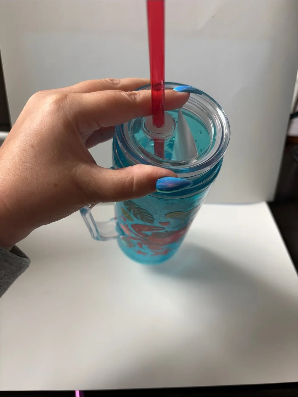 Beach Crab 20 oz Faux Slushy Acrylic Tumbler w/ Handle